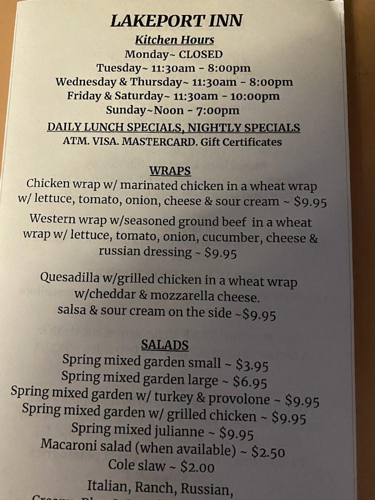 Lakeport Inn Western Wrap W/Seasoned Ground Beef In A Wheat Wrap W/ Lettuce, Tomato, Onion, Cucumber, Cheese & Russian Dressing